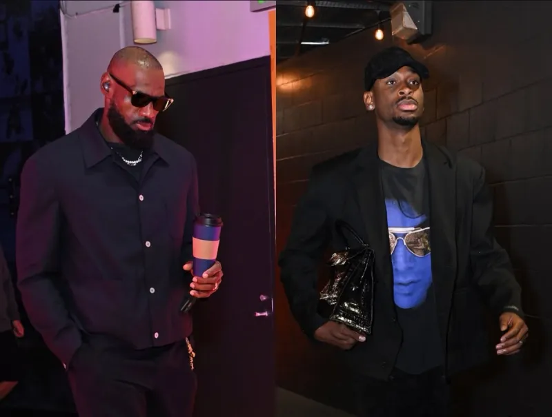 AG体育-一触即发！NBA官方晒詹姆斯&amp;amp;亚历山大入场穿搭照